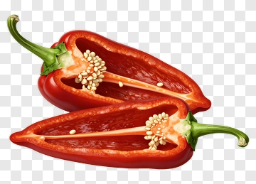 Red Pepper Cut Open PNG