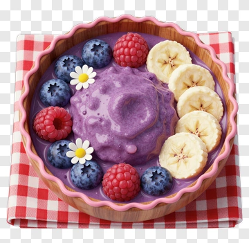 Purple Smoothie Bowl With Berries And Bananas PNG