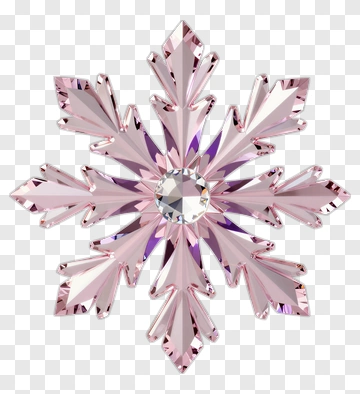 Pink Crystal Snowflake Ornament PNG