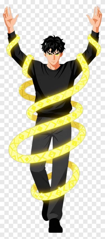Man With Golden Spiral Energy PNG
