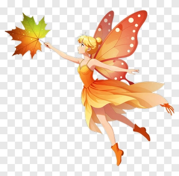 Autumn Fairy With Butterfly Wings PNG