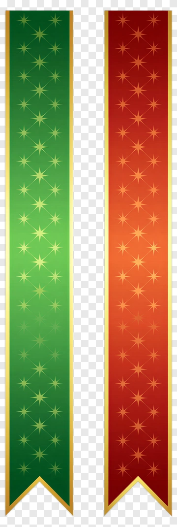 Green And Red Festive Ribbons PNG