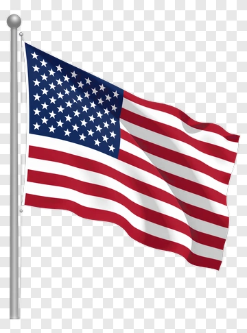 American Flag On Flagpole PNG