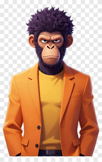 Chimp In Orange Suit PNG