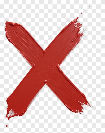 Red X Paint Stroke PNG