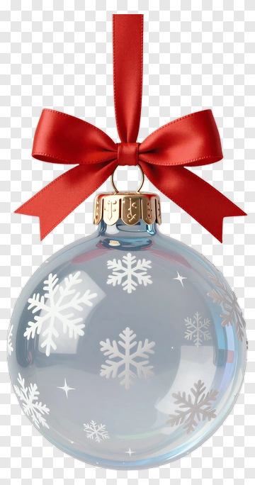 Blue Christmas Ornament With Snowflakes PNG
