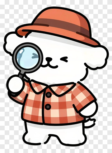 Detective Dog With Magnifying Glass PNG