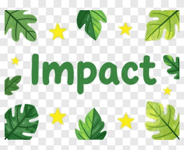 Impact Text With Leaf And Star Design PNG