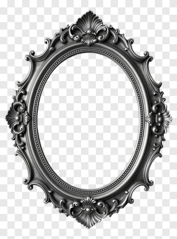 Ornate Silver Mirror PNG