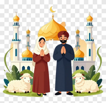 Muslim Couple Celebrating Eid Al Adha PNG