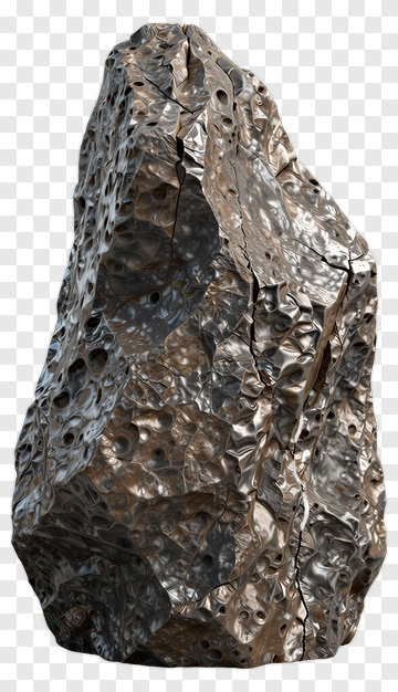 Meteorite Rock With Cracked Surface PNG