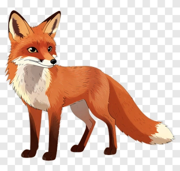 Red Fox Standing Alert PNG