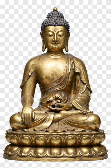 Golden Buddha Statue In Seated Meditation Pose PNG