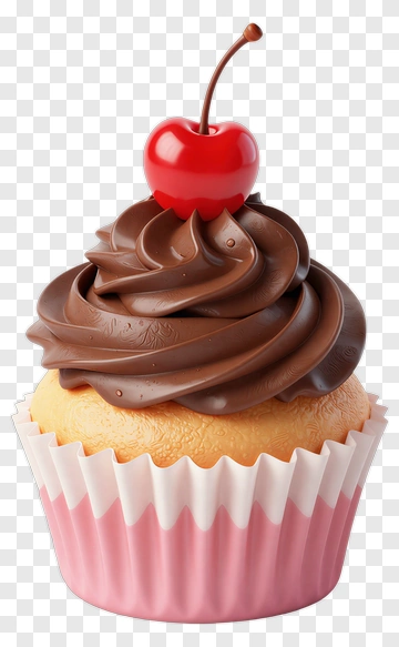 Chocolate Cupcake With Cherry PNG