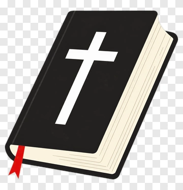 Bible With Cross And Red Bookmark PNG
