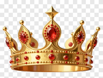 Golden Crown With Red Rubies PNG