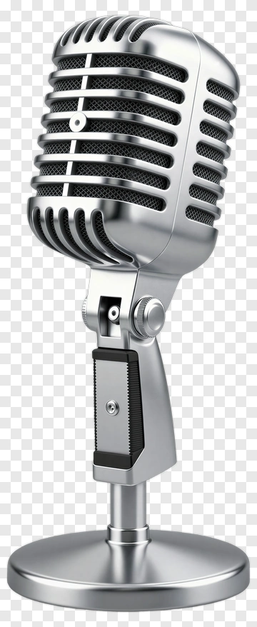 Vintage Silver Microphone PNG