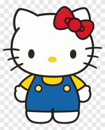 Hello Kitty In Overalls PNG