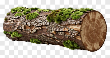 Log With Moss And Pine Needles PNG