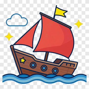 Sailboat With Red Sails PNG