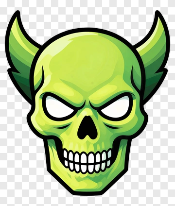 Green Devil Skull PNG