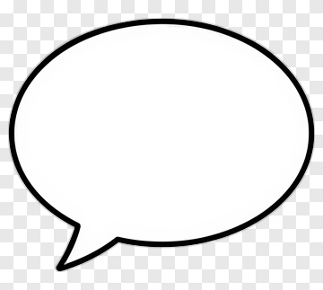 White Speech Bubble With Black Outline PNG