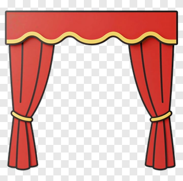 Red Theater Curtain With Yellow Trim PNG