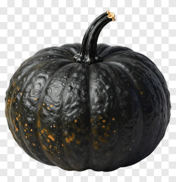 Black Pumpkin With Orange Speckles PNG