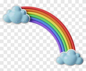 Rainbow With Clouds PNG