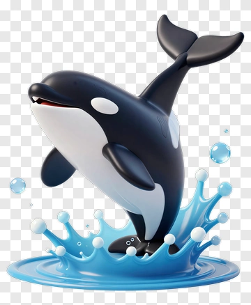 Playful Orca Leaping Through Water PNG
