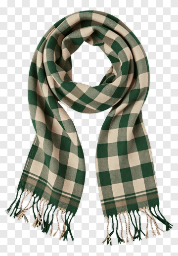 Green And Beige Plaid Scarf PNG