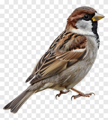 Sparrow With Brown Gray And Black Feathers PNG