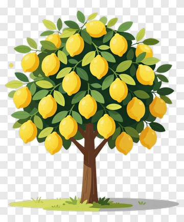 Lemon Tree With Yellow Fruits PNG