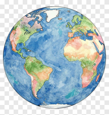 Watercolor Globe Of Earth PNG