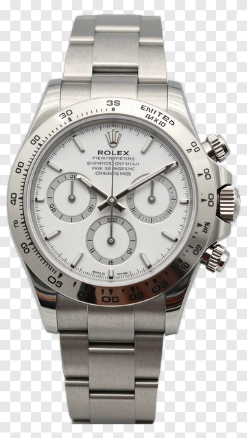Rolex Chronograph Watch With Steel Bracelet PNG