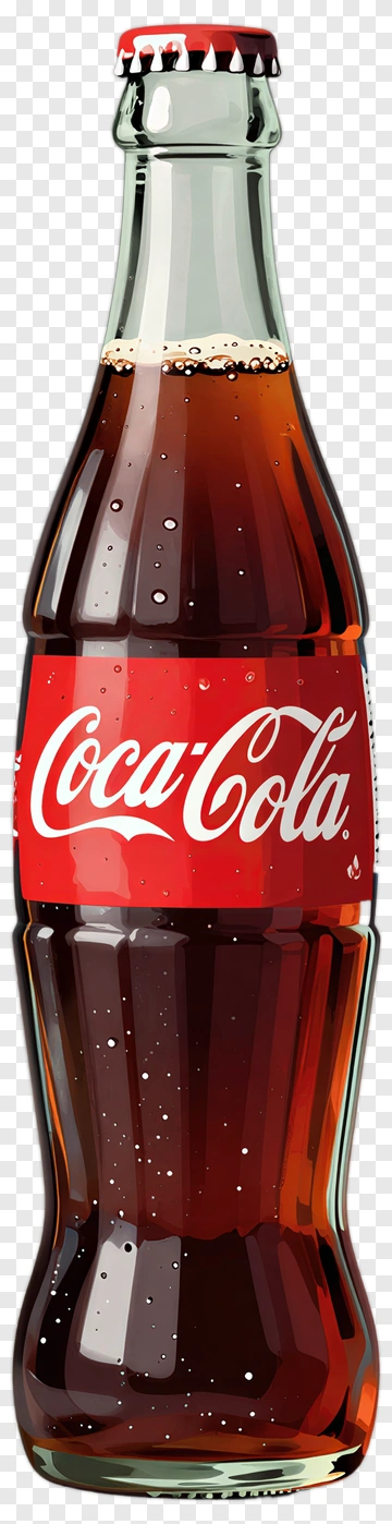 Coca-Cola Bottle With Red Label PNG