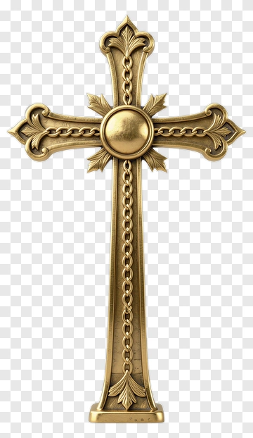 Ornate Gold Cross PNG