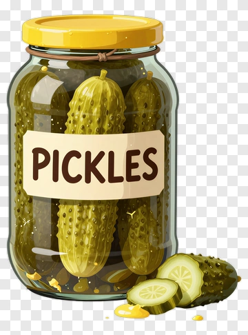 Pickle Jar With Cucumber Slices PNG