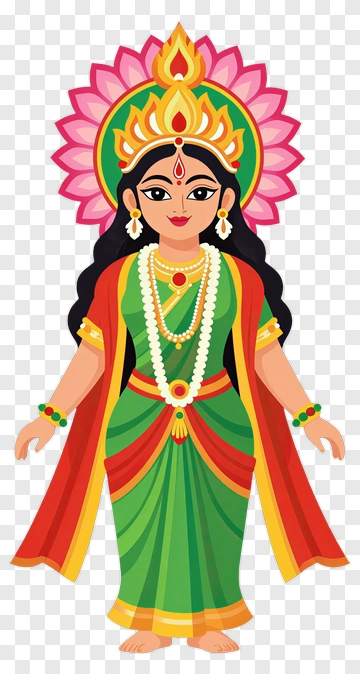 Goddess With Lotus Headdress PNG