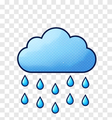 Blue Cloud With Raindrops PNG