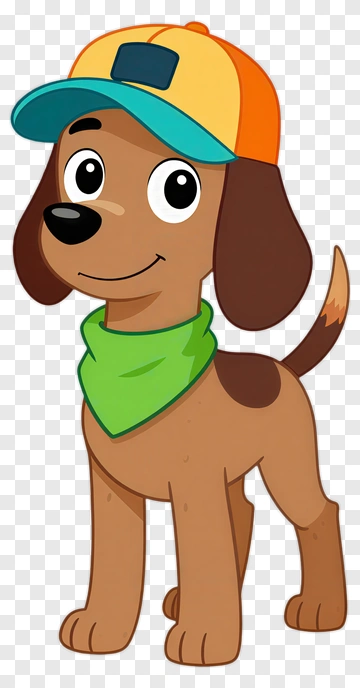 Cute Dog In Cap And Bandana PNG