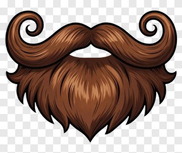 Hand-drawn Brown Beard And Mustache PNG