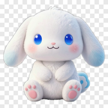 Cute White Rabbit With Blue Eyes PNG