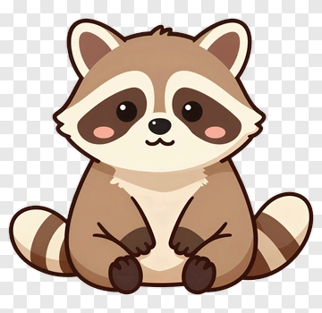 Cute Raccoon Sitting PNG