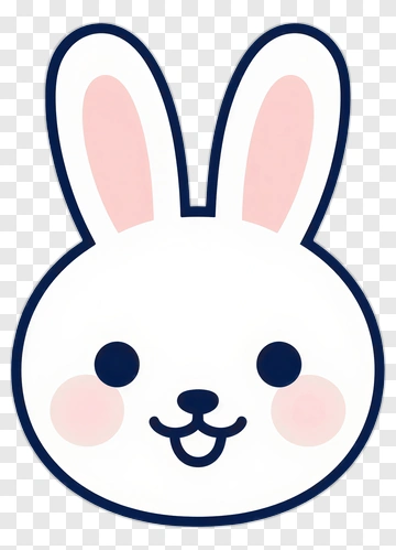 Cute Rabbit Face PNG