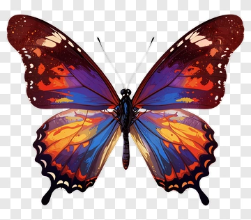 Colorful Butterfly With Vibrant Wings PNG