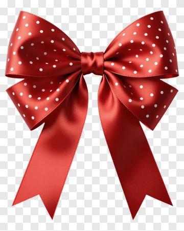 Red Polka Dot Bow PNG