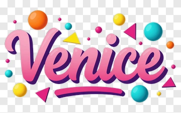 Venice In Retro 3D Style PNG