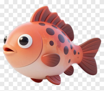 Cute 3D Toy Goldfish PNG