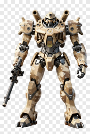 Beige Camouflage Mecha PNG
